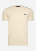 Fred Perry T-shirts  Taped ringer t-shirt - oatmeal 