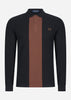 Fred Perry Longsleeve Polo's  Panelled long sleeve polo shirt - black 