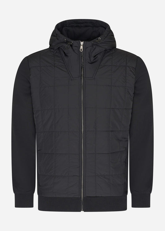 Lyle & Scott Hoodies  Hybrid quilted zip through hoodie - jet black 