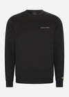 Lyle & Scott Truien  Embroidered crew neck sweatshirt - jet black white 