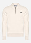 Fred Perry Truien  Halfzip fleece back sweatshirt - porridge marl 