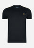 Fred Perry T-shirts  Contrast tape ringer t-shirt - black stone 