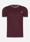 Fred Perry T-shirts  Twin tipped t-shirt - oxblood 