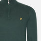 Lyle & Scott Truien  Cotton merino quarter zip jumper - argyle teal 