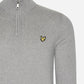 Lyle & Scott Truien  Cotton merino quarter zip jumper - mid grey marl 