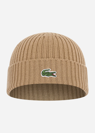 Lacoste Mutsen Beanie - cookie