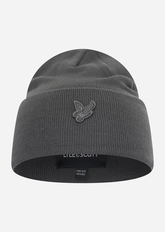 Lyle & Scott Mutsen  Tonal eagle beanie - gunmetal 