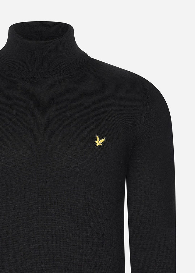 Lyle & Scott Pullover  Cotton merino turtleneck jumper - jet black 