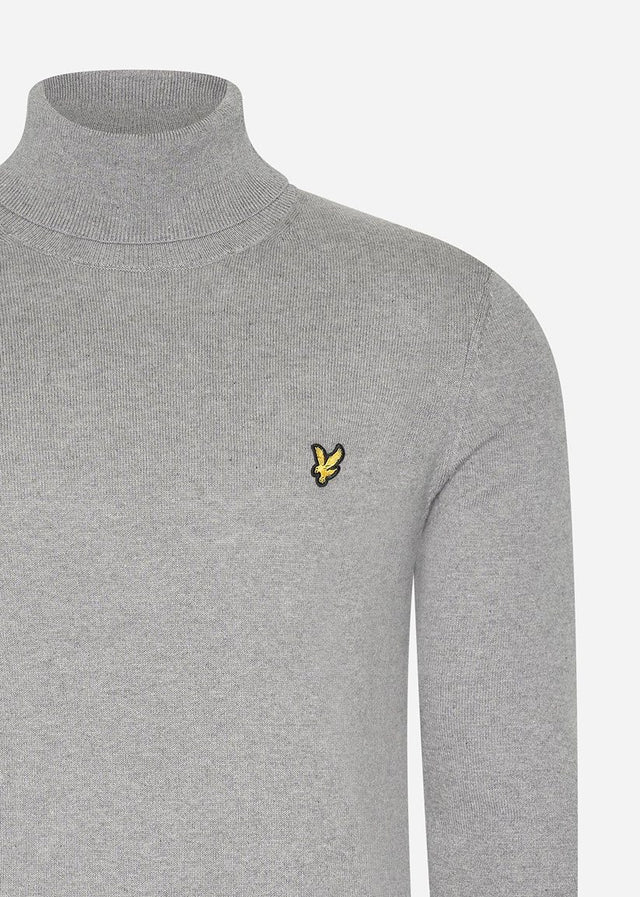 Lyle & Scott Pullover  Cotton merino turtleneck jumper - mid grey marl 