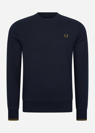 Fred Perry Truien  Crew neck sweatshirt - navy dark caramel 