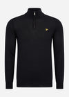 Lyle & Scott Truien  Premium quarter zip merino mix - jet black 