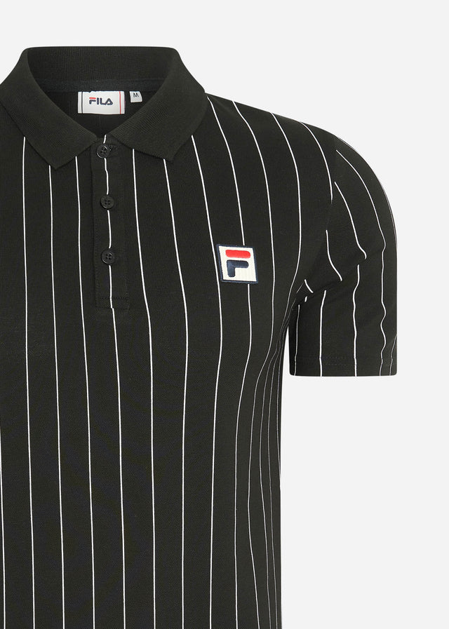 Fila Poloshirts  Luckenwalde polo shirt - black bright white striped 