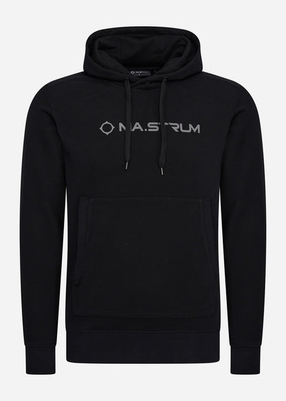 MA.Strum Hoodies  Chest print overhead hoody - jet black 