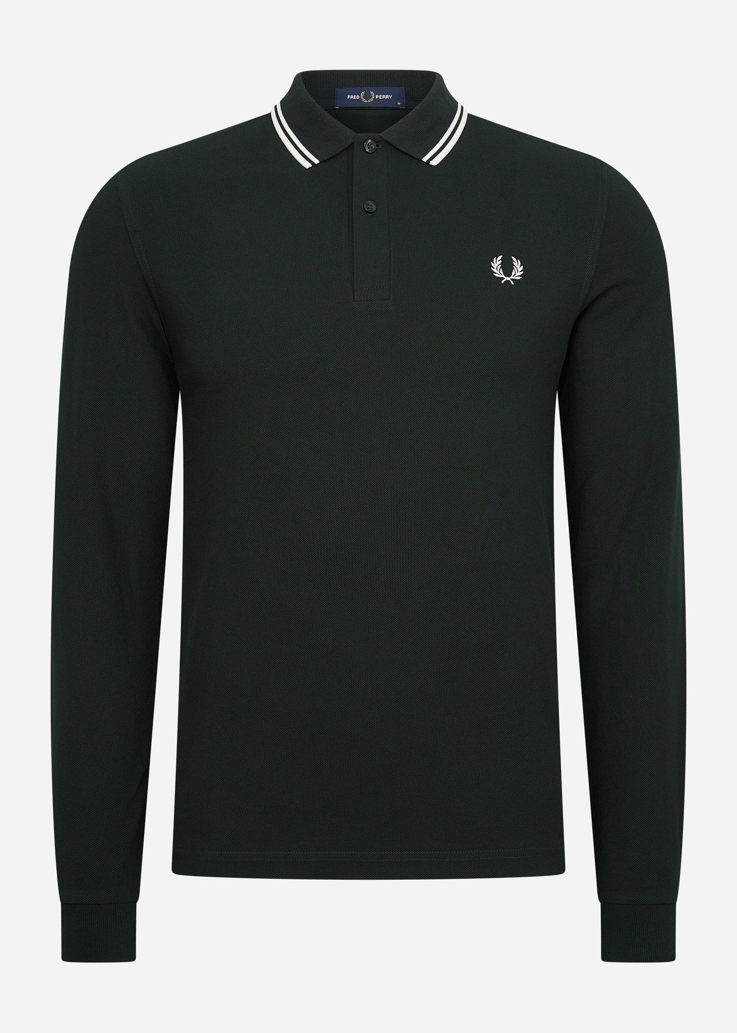 Fred Perry Longsleeve Polo's  LS twin tipped shirt - night green snow white 