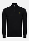 Lyle & Scott Truien  Cotton merino quarter zip jumper - jet black 