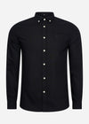 Lyle & Scott Overhemden  Tonal eagle regular fit light weight oxford shirt - jet black 