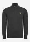 Lyle & Scott Truien  Cotton merino quarter zip jumper - charcoal marl 