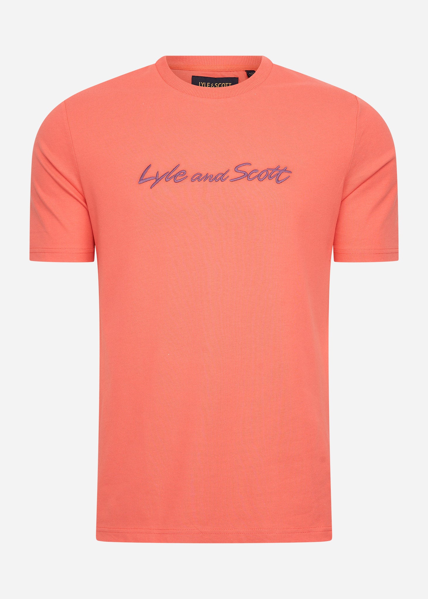 Lyle & Scott T-shirts  Script embroidery t-shirt - sorrel orange marsh thistle 