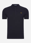 Fred Perry Polo's  Plain fred perry shirt - navy dark caramel 