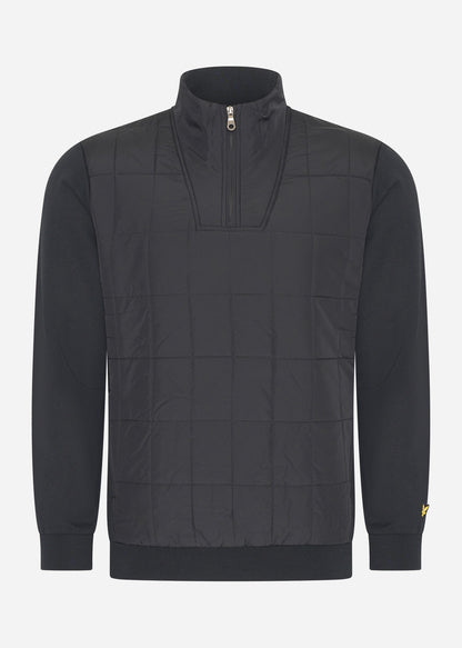 Lyle & Scott Truien  Hybrid quilted quarter zip sweatshirt - jet black 