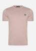 Fred Perry T-shirts  Ringer t-shirt - dark pink black 