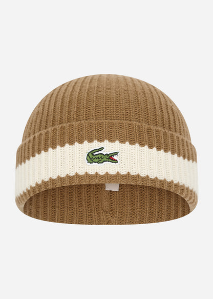 Lacoste Mutsen  Beanie - cookie flour 