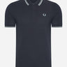 Fred Perry Polo's  Twin tipped fred perry shirt - navy-silver blue silver blue 