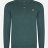 Lyle & Scott Truien  Cotton merino long sleeve knitted polo - argyle teal 