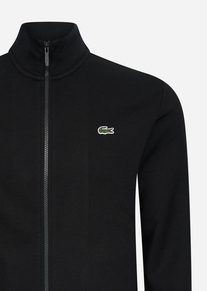 Lacoste Vesten  Brushed fleece zip through sweater - black 