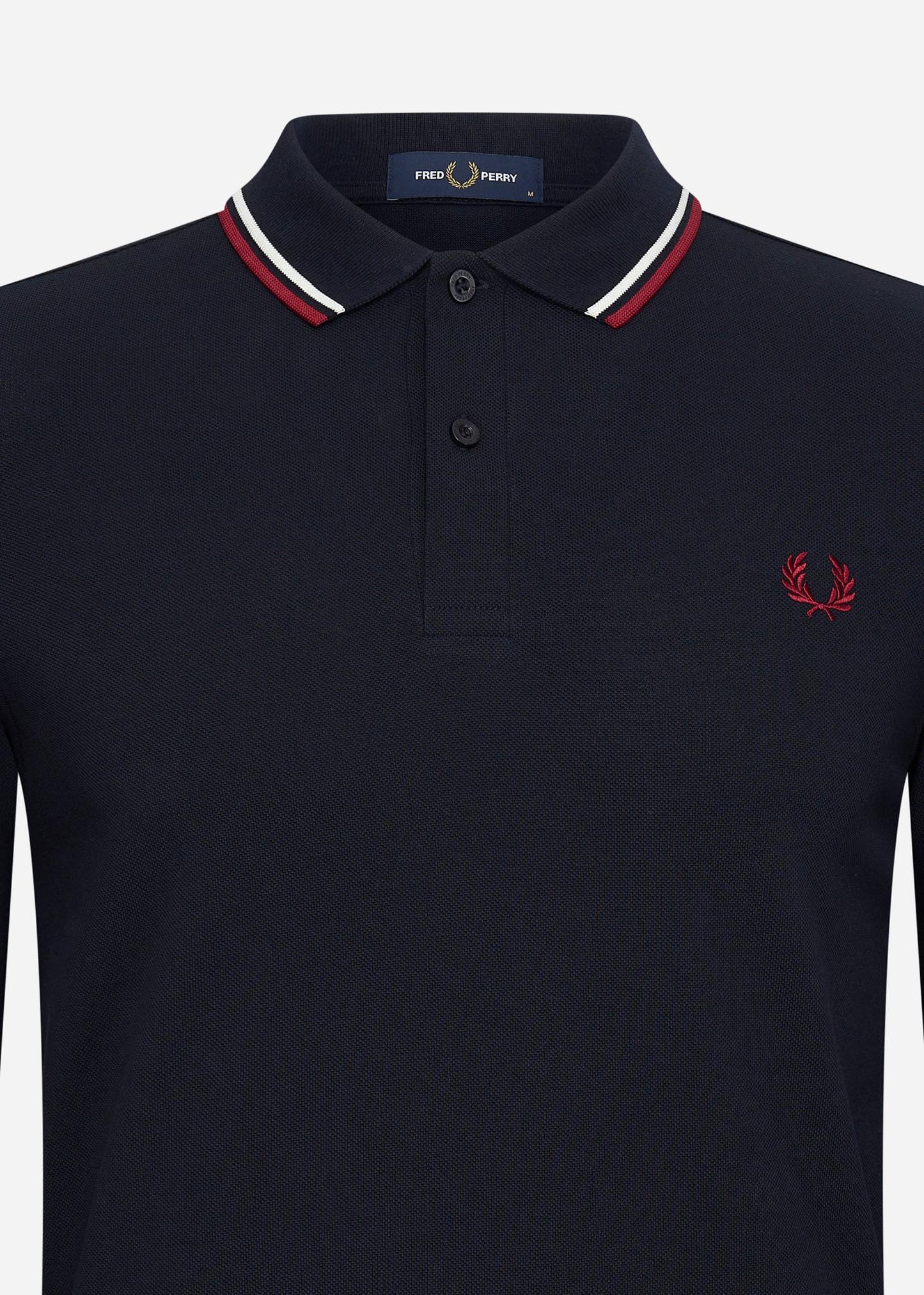 Fred Perry Longsleeve Polo's  LS twin tipped shirt - navy snow white burnt red 