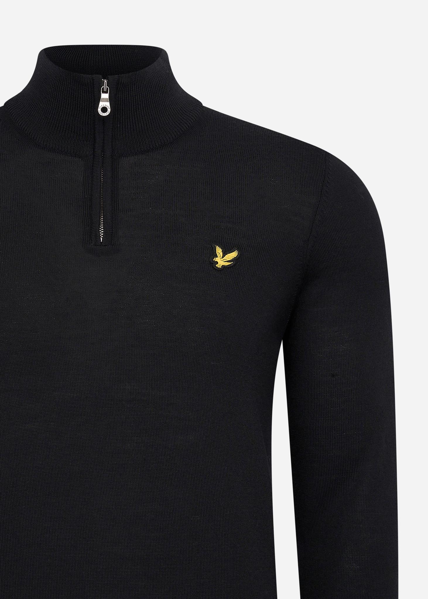 Lyle & Scott Truien  Premium quarter zip merino mix - jet black 