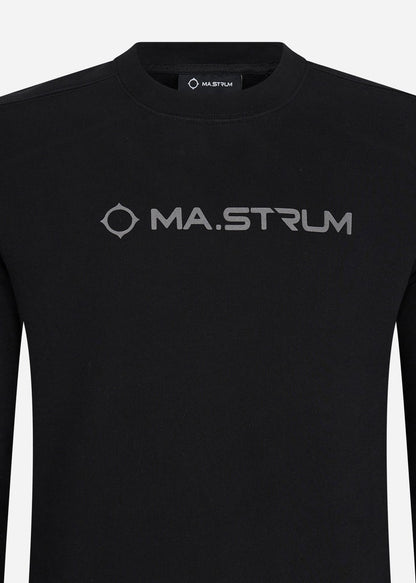 MA.Strum Truien  Chest print crew sweat - jet black 