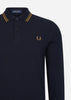 Fred Perry Longsleeve Polo's  LS twin tipped shirt - navy dark caramel 