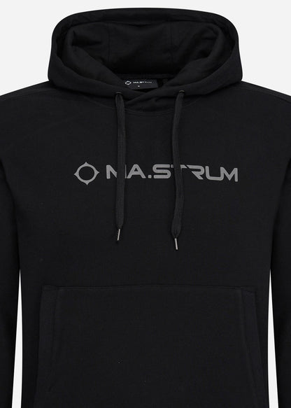 MA.Strum Hoodies  Chest print overhead hoody - jet black 