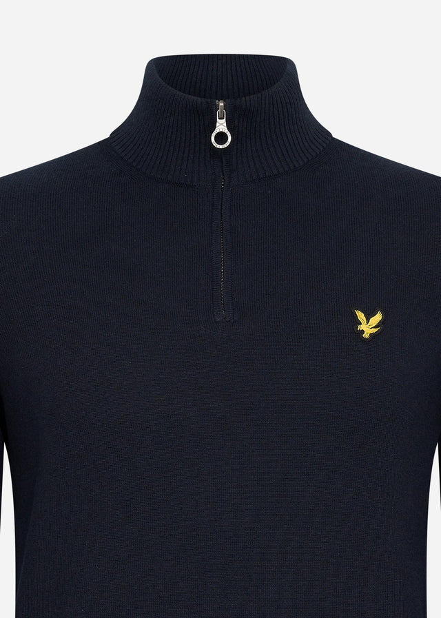 Lyle & Scott Pullover  Cotton merino quarter zip jumper - dark navy 