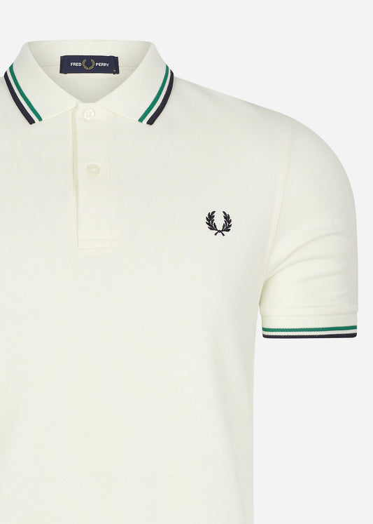 Fred Perry Polo's  Twin tipped fred perry shirt - ecru fp green navy 