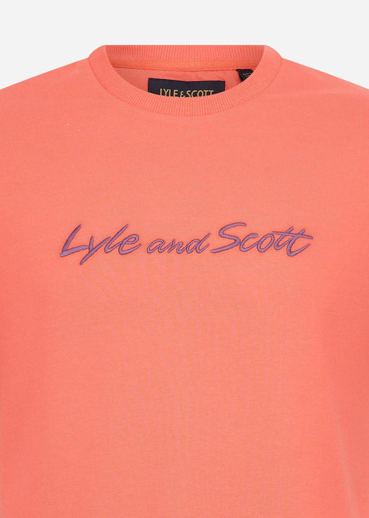 Lyle & Scott T-shirts  Script embroidery t-shirt - sorrel orange marsh thistle 