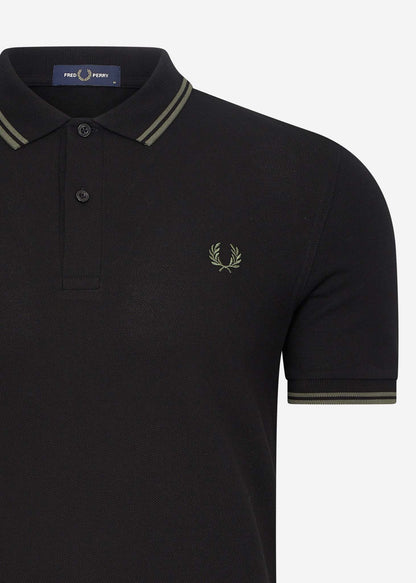 Fred Perry Polo's  Twin tipped fred perry shirt - black field green 