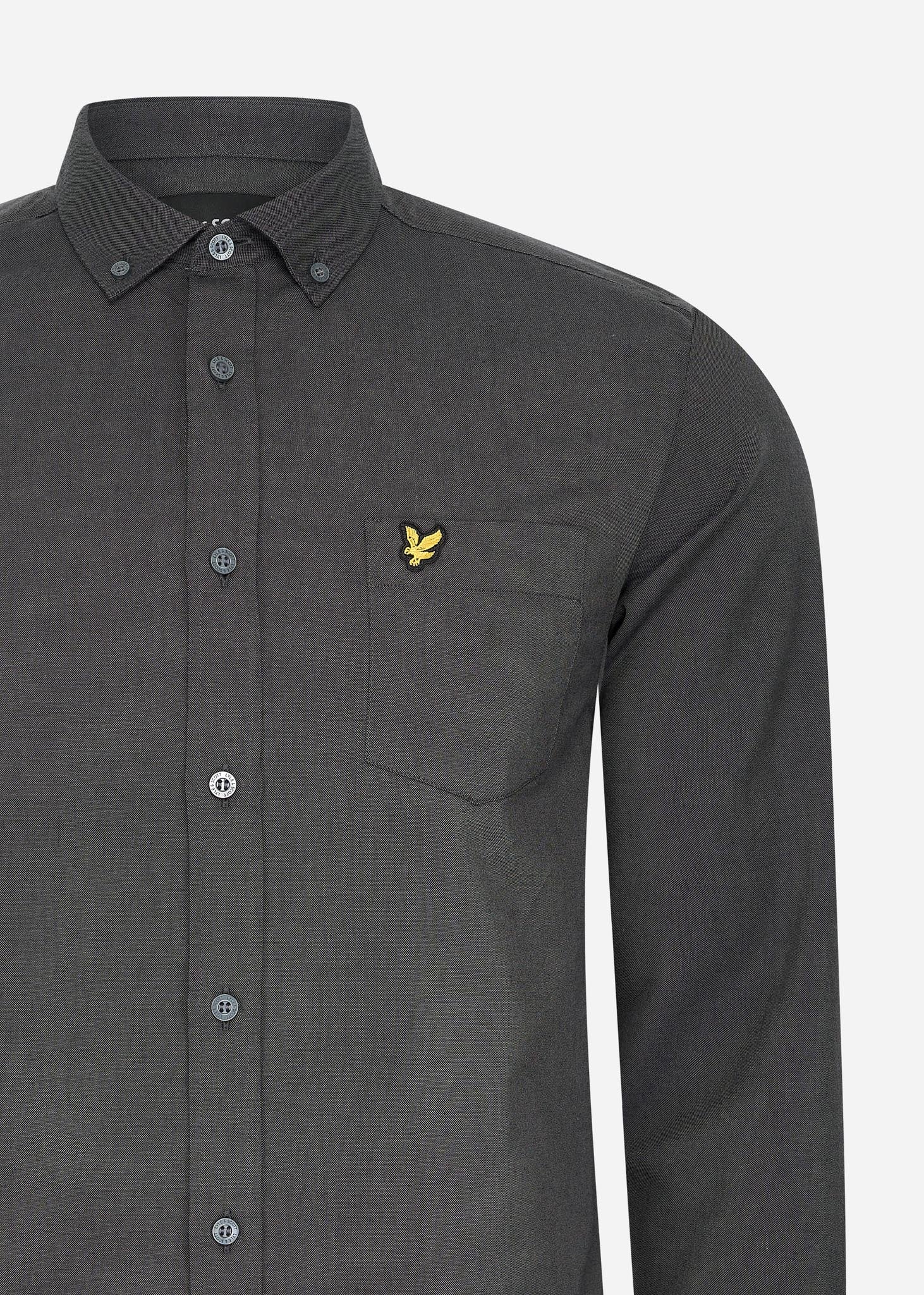 Lyle & Scott Overhemden  Regular fit light weight oxford shirt - gunmetal jet black 