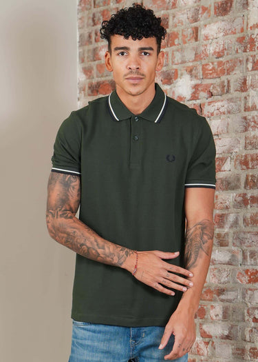 Fred Perry Polo's Twin tipped fred perry shirt - crtgrn snwt nvy