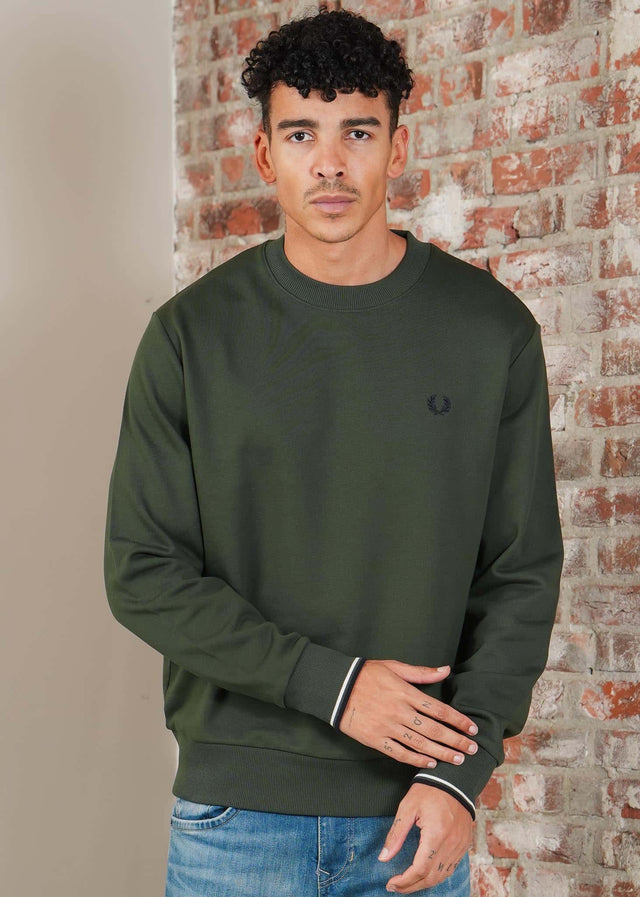 Fred Perry Pullover Crew neck sweatshirt - crtgrn snwt nvy