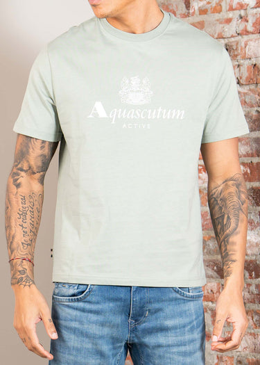 Aquascutum T-shirts Big logo t-shirt - salvia