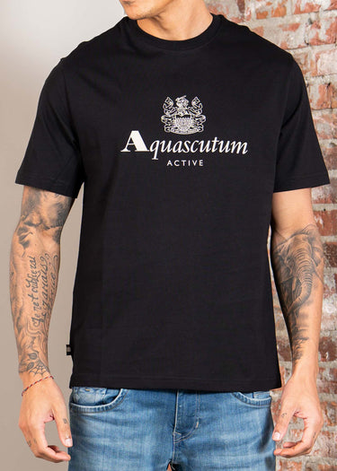 Aquascutum T-shirts Big logo t-shirt - black