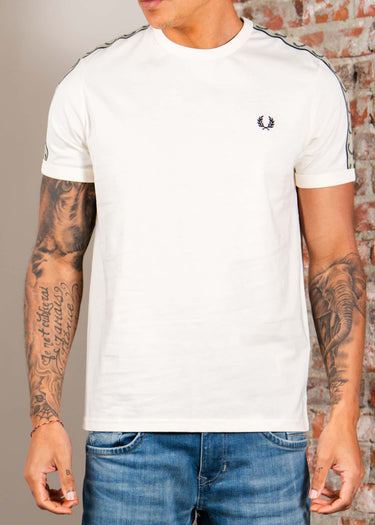 Fred Perry T-shirts Contrast tape ringer t-shirt - ecru navy