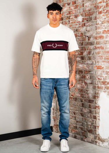 Fred Perry T-shirts Embroidered panel t-shirt - ecru