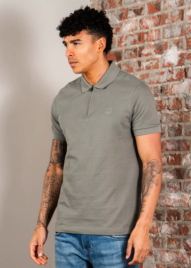 Hugo Boss Polo's Passerzip - open grey 076