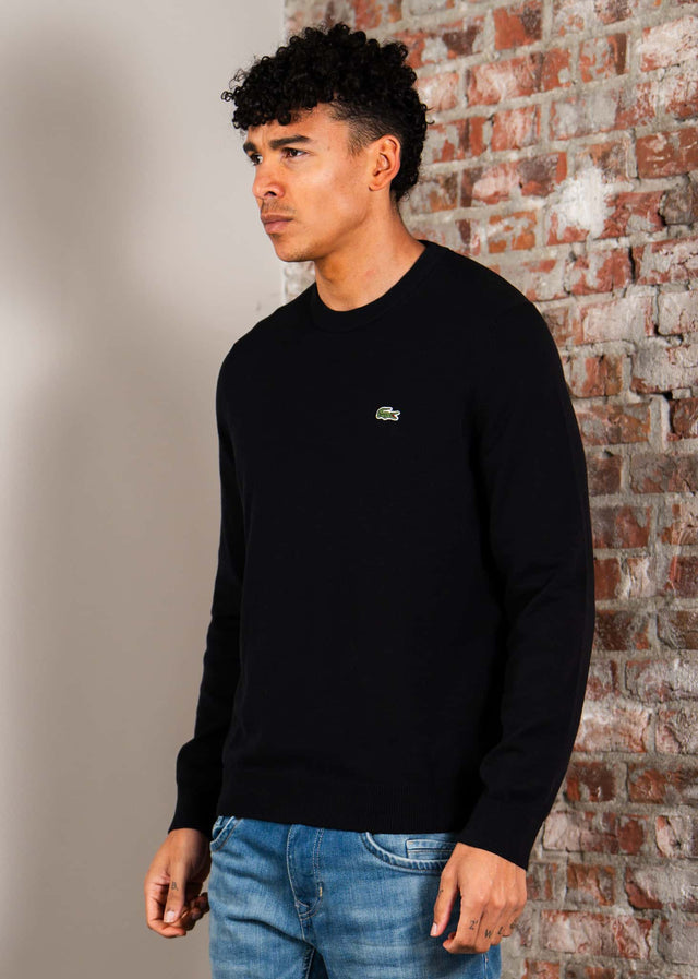 Lacoste Pullover Regular fit crew neck sweater - black