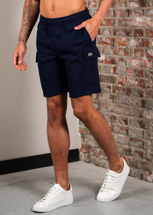 Lacoste Shorts Regular fit fleece shorts - navy blue