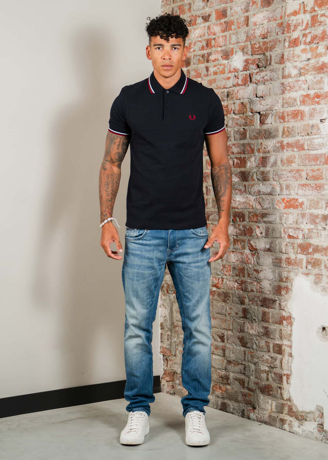 Fred Perry Poloshirts Twin tipped fred perry shirt - navy snow white burnt red