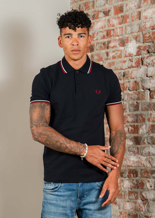 Fred Perry Poloshirts Twin tipped fred perry shirt - navy snow white burnt red